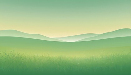 Green Meadow with Soft Gradient Background