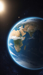 Obraz premium galaxy illustration with earth like planet
