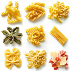 pasta on white background, isolated