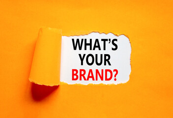 Branding and what is your brand symbol. Concept words What is your brand on beautiful white paper. Beautiful orange paper background. Business branding what is your brand concept. Copy space.