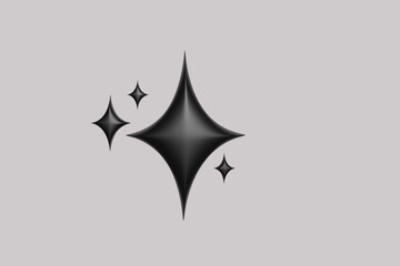 black and white background, star, white, Sparkle star, icon