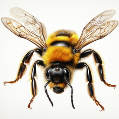 watercolor Bumble Bee clipart, Generative Ai - obrazy, fototapety, plakaty
