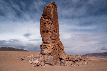 Fototapeta na wymiar Stone formation in Salar De Tara, Atacama Desert, Chile