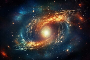 Spiral galaxy with billions of stars. Generative AI