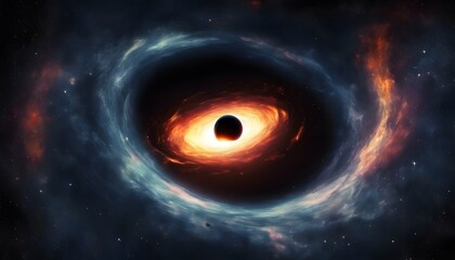 Black hole on the background of space. Fantastic wallpapers