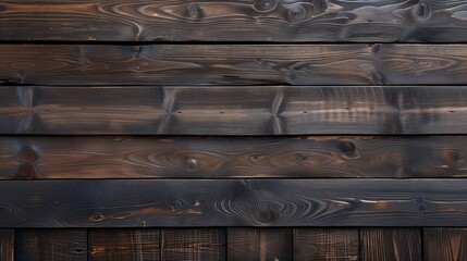 Background with a dark wood texture. Dark wood horizontal plank background, top view.