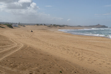 Fototapeta na wymiar View of the coast of Atlantic ocean at Oualidia in Morocco