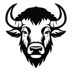 Bison Flat Icon Isolated On White Background