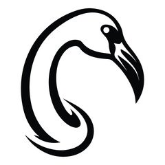 Flamingo Flat Icon Isolated On White Background