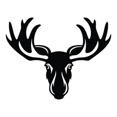Moose Flat Icon Isolated On White Background