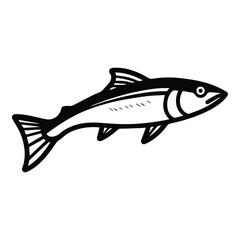 Salmon Flat Icon Isolated On White Background