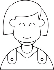 Girl Student Avatar Thin Line