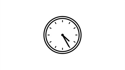 Black clock icon. Time symbol isolated on white background.