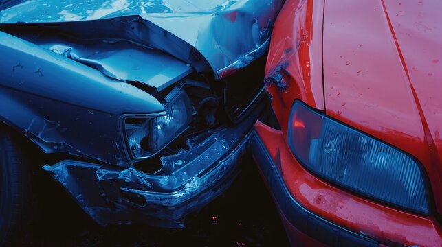 Two Cars After Collision Showing Significant Damage