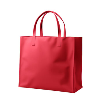 Red shopping bag, isolated on transparent background