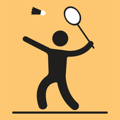 Badminton player icon vector illustration eps