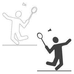 Badminton player icon vector illustration eps