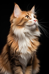 Fototapeta premium Red cat on white background. Pets. Zoo service. Veterinary clinic
