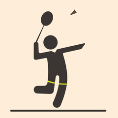 Badminton player icon vector illustration eps