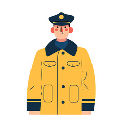 The policeman in the yellow jacket 