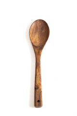 cutlery made of wood in white background