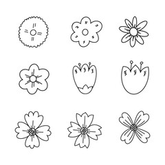 Flower doodle line vector illustration