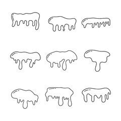 Snow pile doodle line vector illustration