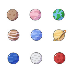 Planet hand drawn vector illustration