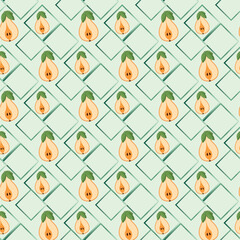 Painted Pears Seamless Vector Pattern Design