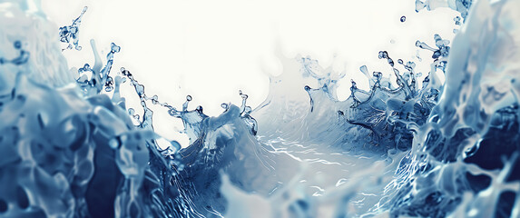 a water flow over a white background in - obrazy, fototapety, plakaty