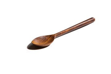 cutlery made of wood in white background