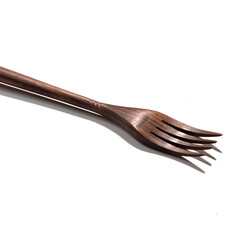 cutlery made of wood in white background