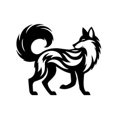 Elegant fox looking back vector illustration for logo