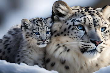 close up portrait of a leopard family