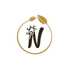 LUXURY LETTER LOGO WITH BROWN FRAME DESIGN