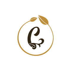 LUXURY LETTER LOGO WITH BROWN FRAME DESIGN