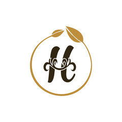 Obraz premium LUXURY LETTER LOGO WITH BROWN FRAME DESIGN