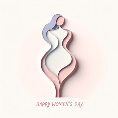 Abstract Women's Day Paper Art Silhouette