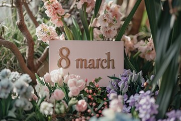 A beautifully curated bouquet featuring a mix of pink ranunculus and purple flowers, complementing the celebration of International Women's Day on March 8th..