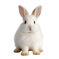 Obraz premium Cute white rabbit isolated on a transparent background,