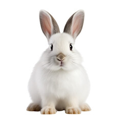 Obraz premium Cute white rabbit isolated on a transparent background,
