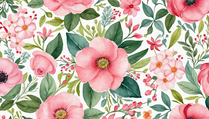 floral watercolor background pink