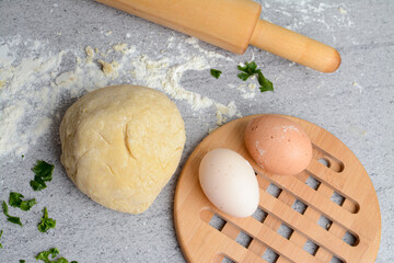 Process of making pasta in the kitchen