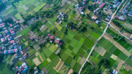 Aerial View of Rural Development
