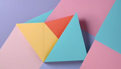 Abstract geometric composition, colorful background design, 3d render