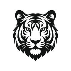 tiger head silhouette mascot vector