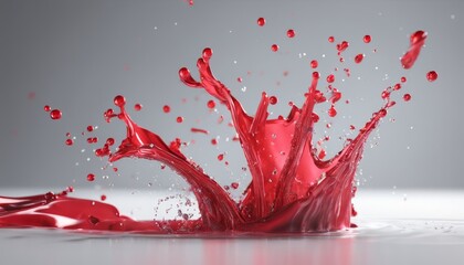 A splash of red paint in a white container