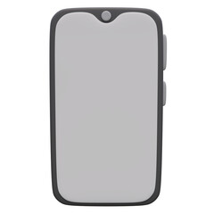 3d render illustration of smartphone with white screen. Technology concept. Illustration for web or app design. 