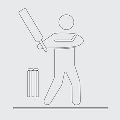 cricket player man icon vector illustration eps.
