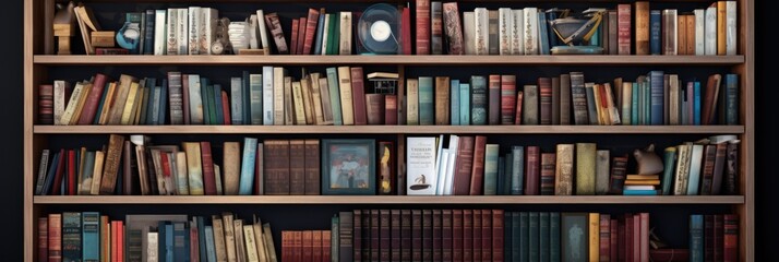 books in a library - obrazy, fototapety, plakaty